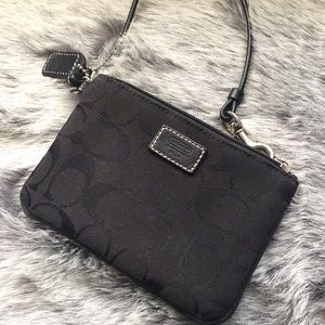 Coach wristlet canvas signature black